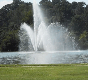 ity Lake fountain in Rocky Mount, North Carolina